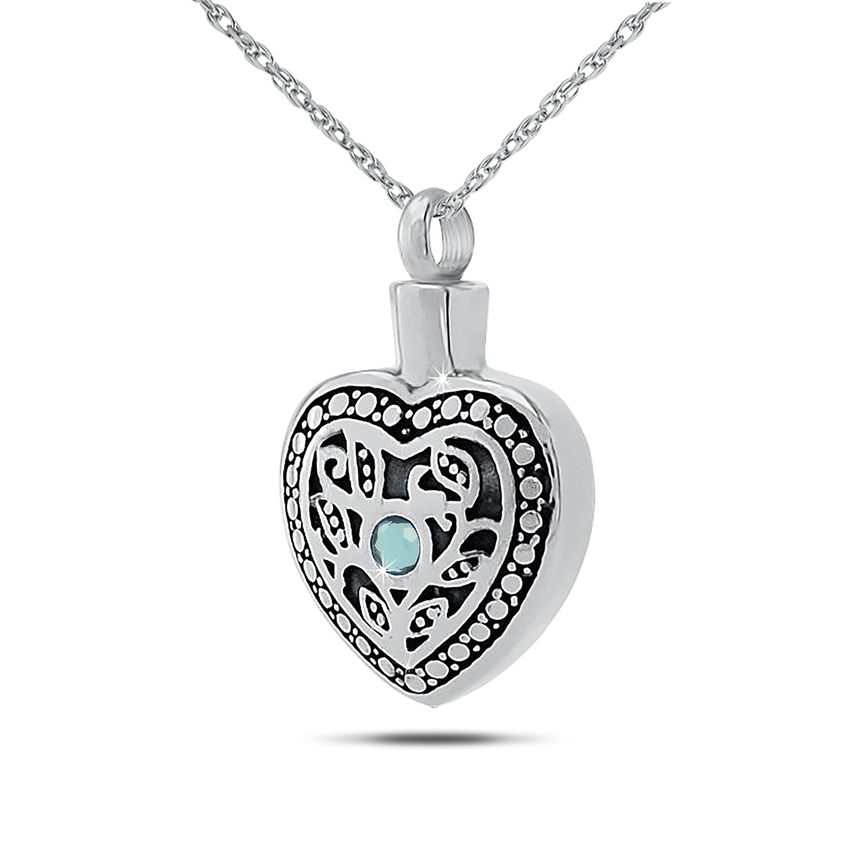 March w/ Aquamarine Stainless Steel Keepsake