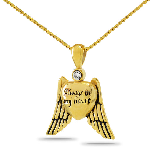 Always In My Heart Gold Wings Steel Keepsake